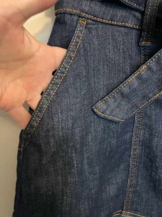 Nine West Ribbon Belt Button Front Denim Mini Skirt Size M - Picture 8 of 10